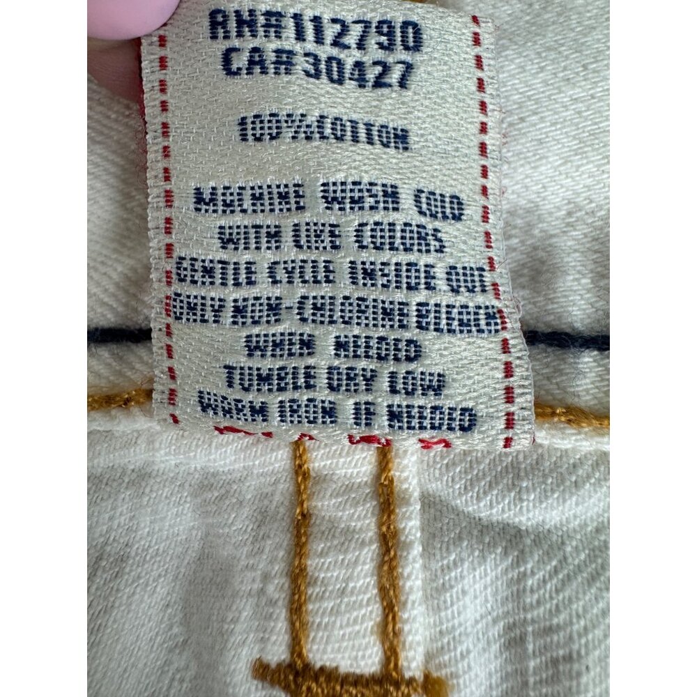True Religion Mens 32 Blake White Button Straight Leg Sample Y2K Jeans USA Made - Picture 5 of 14